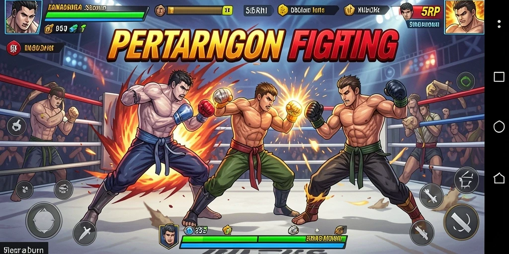 Screenshot pertarungan seru dalam game Fighting 55RP.
