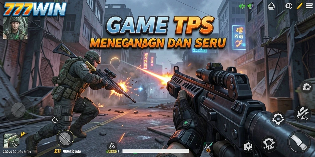 Tampilan gameplay seru dari 777WIN dalam pertempuran TPS.