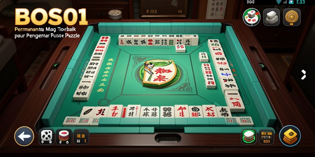Tangkapan layar BOS01 menampilkan gameplay Mahjong yang seru dan interaktif.