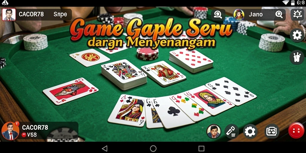 Tampilan gameplay Gaple yang seru di CACOR78.