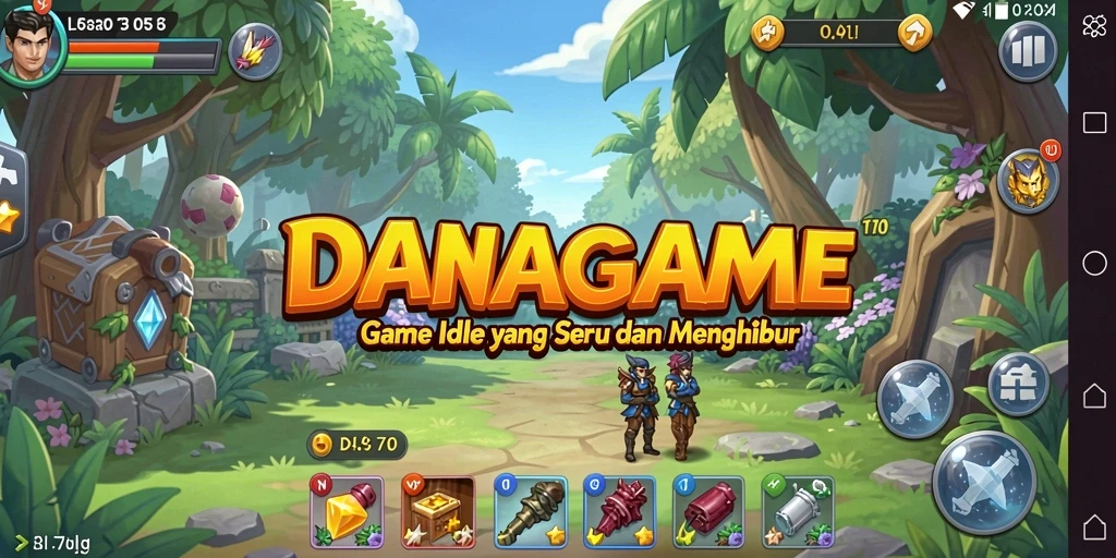 Tampilan gameplay menarik dari DANAGAME dengan mekanisme Idle.