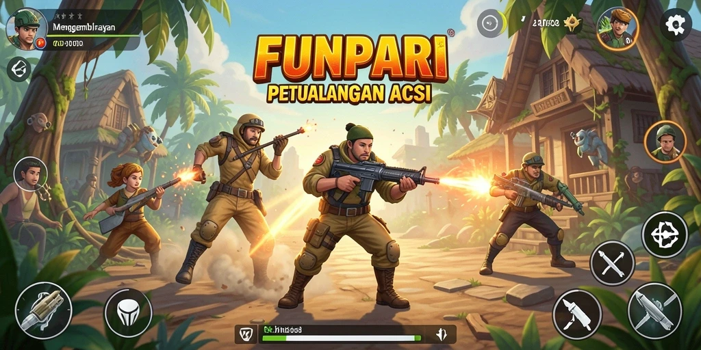 Screenshot menampilkan aksi mendebarkan dalam gameplay FUNPARI.