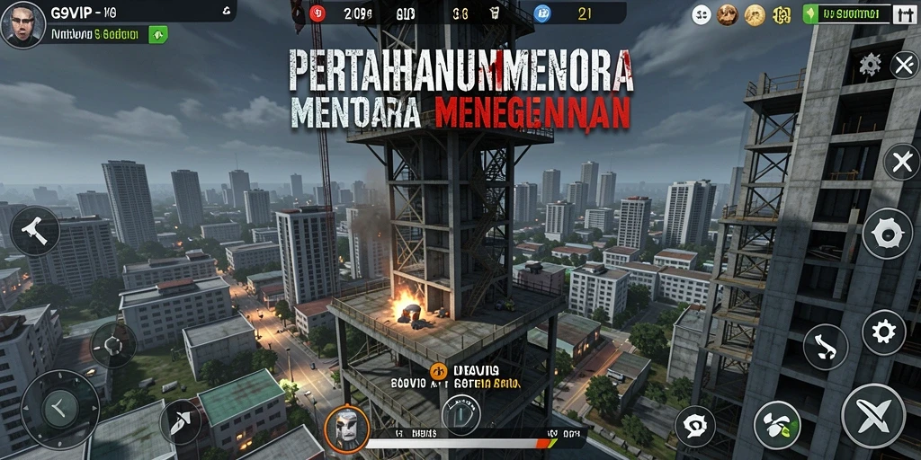 Screenshot gameplay menunjukkan aksi seru Tower Defense di G9VIP.
