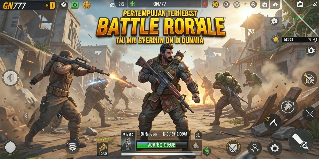 Gameplay intens di GN777 dengan pertempuran Battle Royale yang mendebarkan.