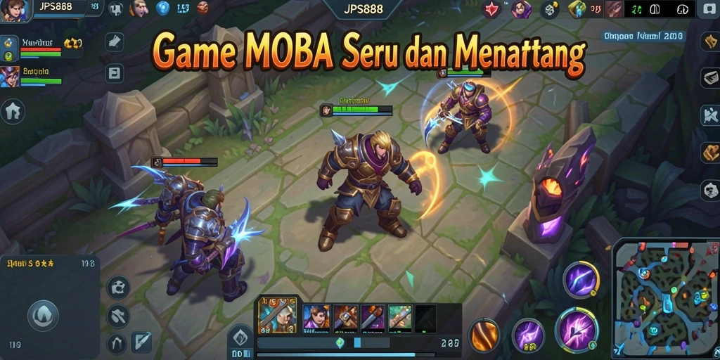 Screenshot JPS888 menampilkan aksi seru dalam permainan MOBA.