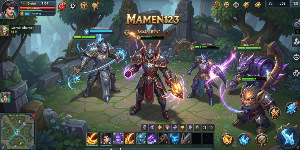 Tampilan gameplay menarik dari MAMEN123 dengan pertarungan seru dan grafik yang mengagumkan.