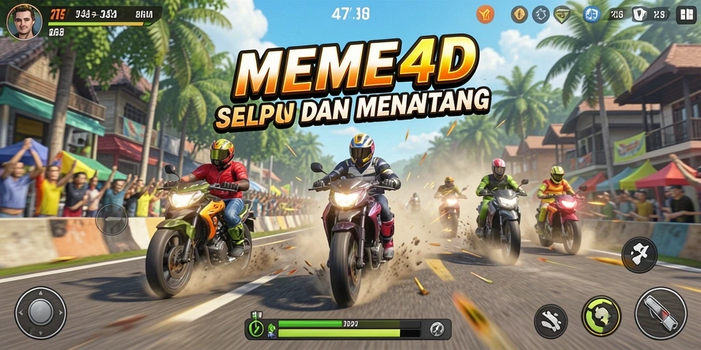 Tampilan gameplay balapan seru di MEME4D.