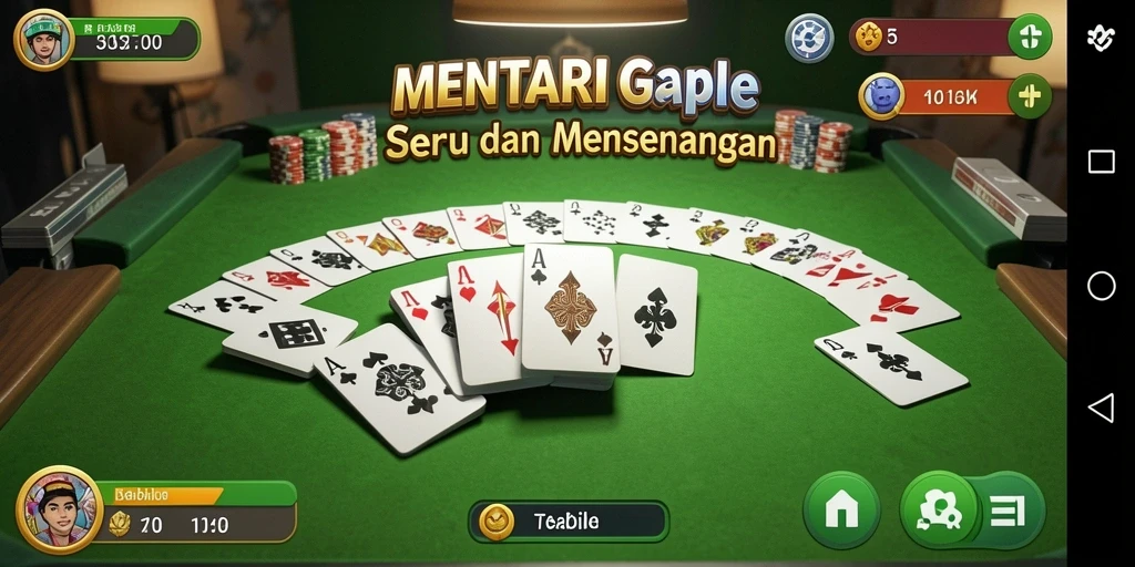 Tampilan gameplay seru dalam MENTARI138 saat bermain Gaple.