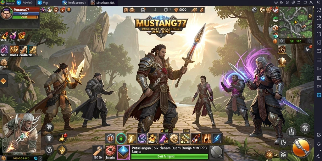 Tampilan gameplay MUSTANG77 dengan aksi seru dalam petualangan MMORPG.