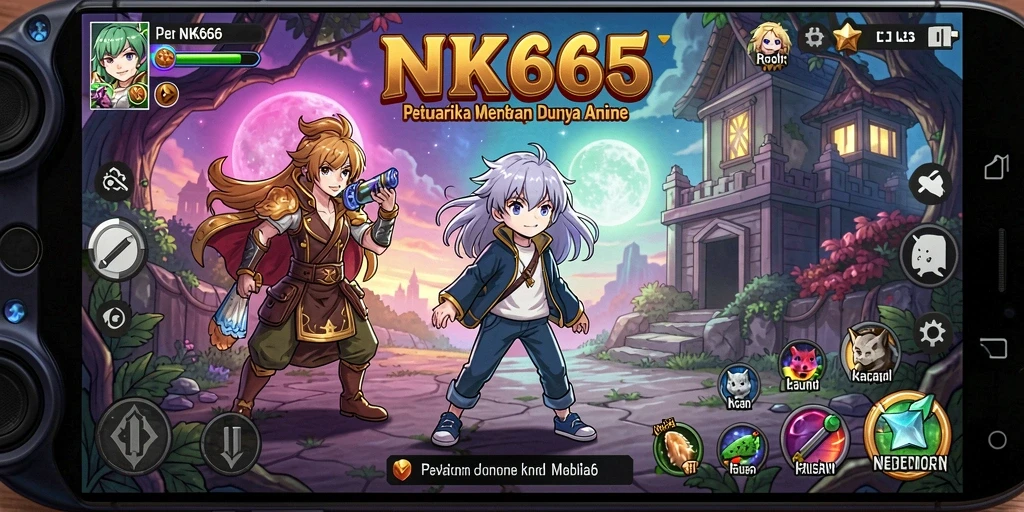Screenshot menunjukkan aksi seru di dunia Anime NK666.