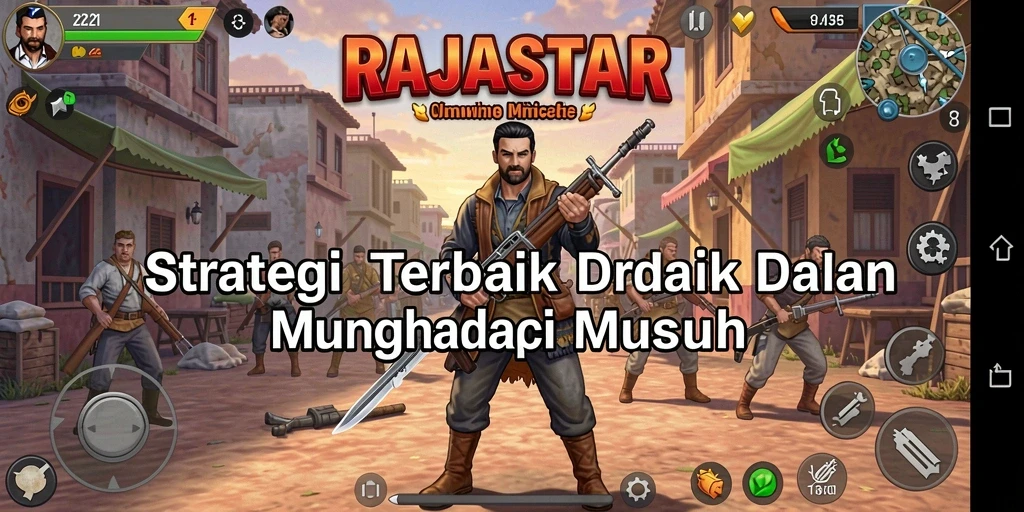 Screenshot RAJASTAR menampilkan aksi pertempuran strategis yang mendebarkan.