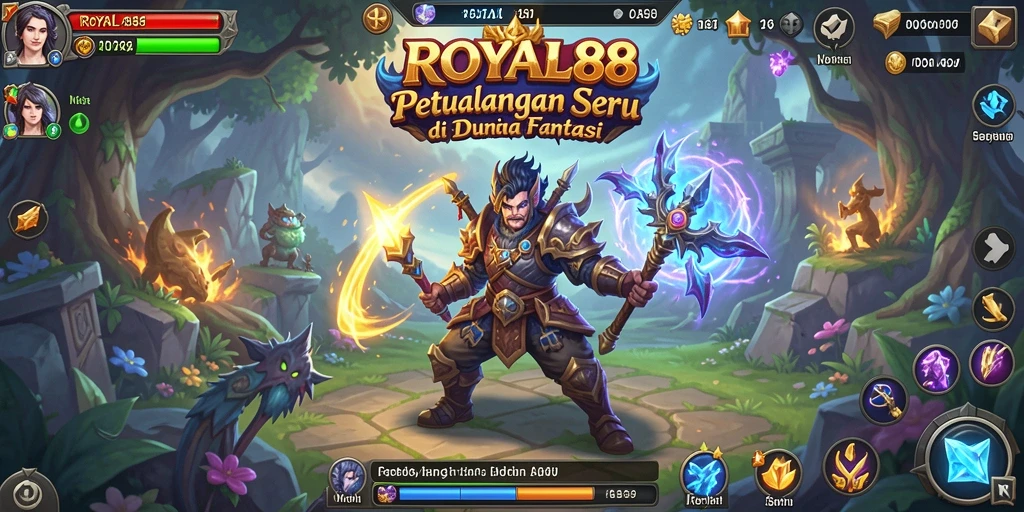 Tampilan gameplay <strong>ROYAL88</strong> yang menunjukkan aksi petualangan seru dan eksplorasi.
