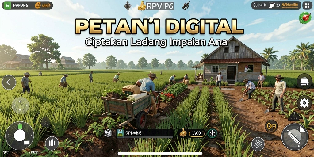 Tangkapan layar RPVIP6 menampilkan aktivitas bertani dengan grafis yang memukau.