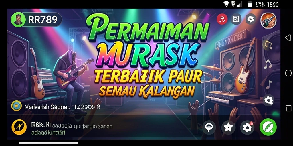 Tangkapan layar utama RR789 menampilkan pemain bernyanyi dengan penuh semangat.