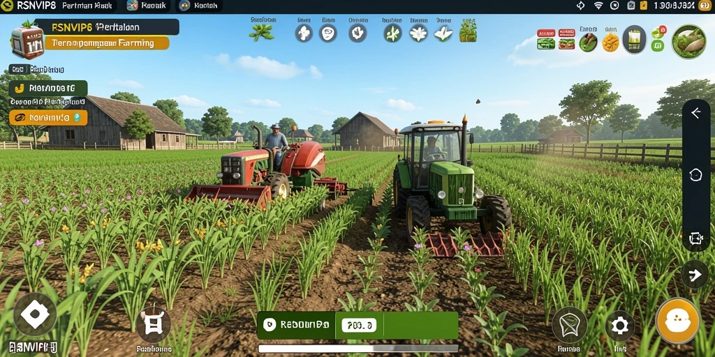Screenshot gameplay RSNVIP8 menunjukkan proses bertani yang seru dan interaktif.