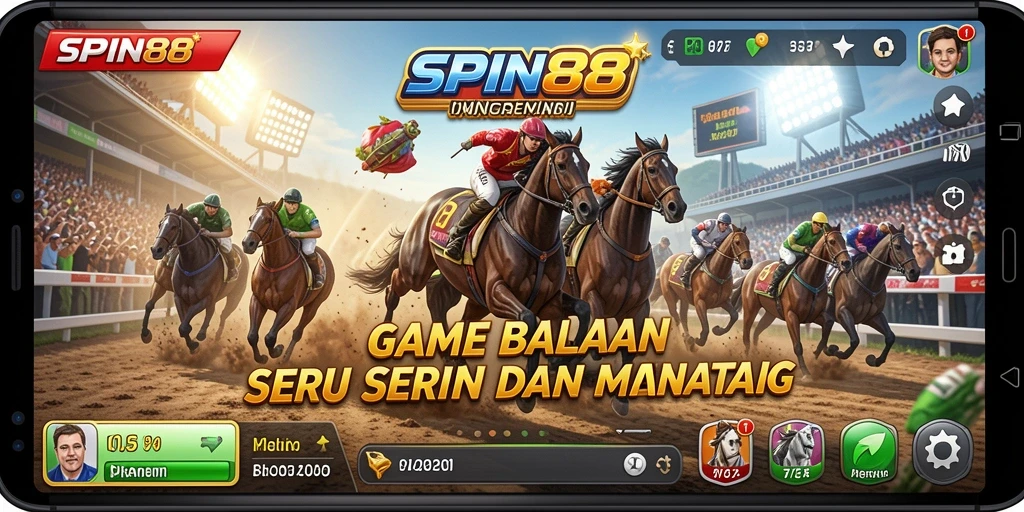 Screenshot SPIN88 menampilkan aksi balapan yang mendebarkan di lintasan.