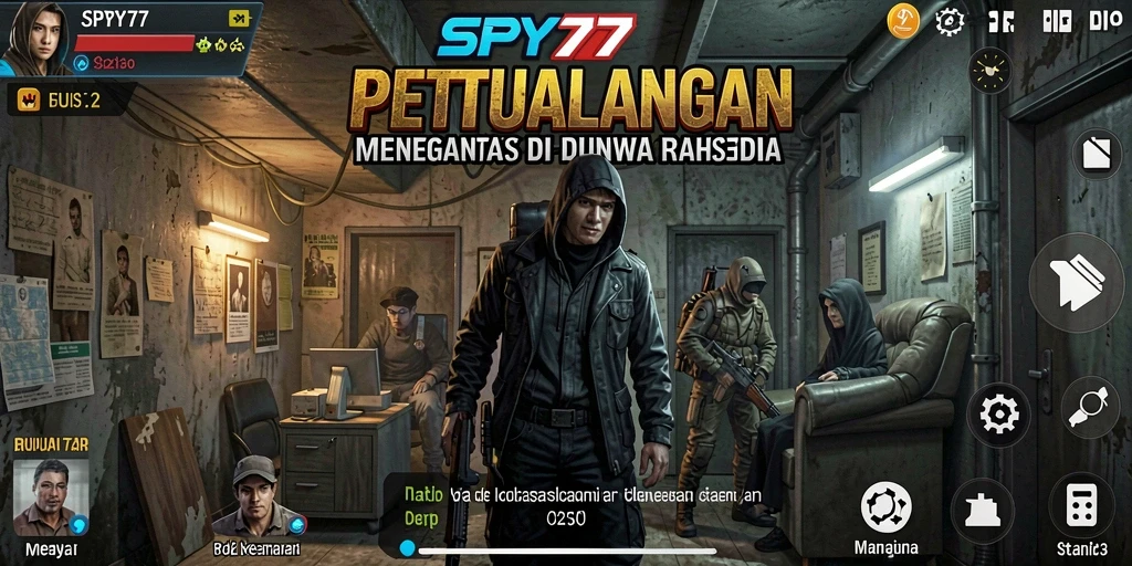 Screenshot gameplay SPY77 menampilkan aksi mendebarkan dalam petualangan misterius.