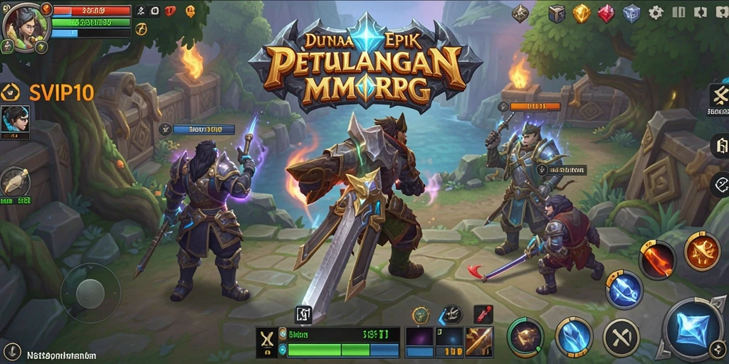 Screenshot gameplay SVIP10 yang menampilkan aksi pertarungan seru dalam MMORPG.