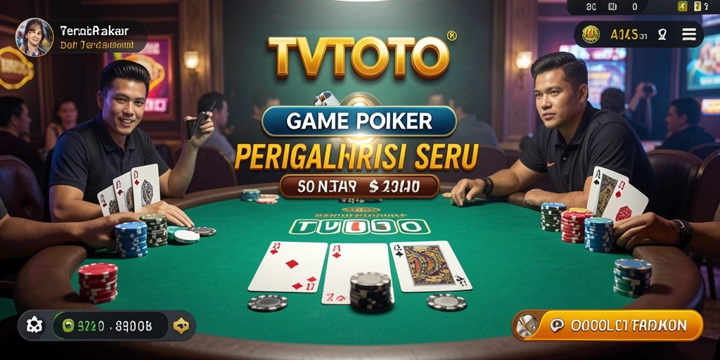 Screenshot gameplay <strong>TVTOTO</strong> menunjukkan kompetisi seru dalam permainan <strong>Poker</strong>.