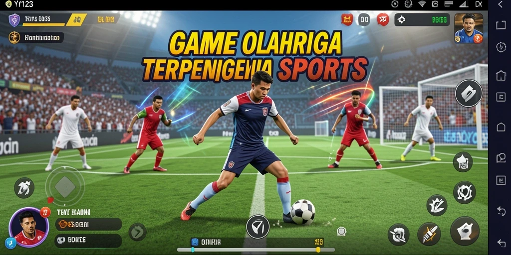 Screenshot gameplay YY123 yang menunjukkan aksi seru dalam pertandingan olahraga.